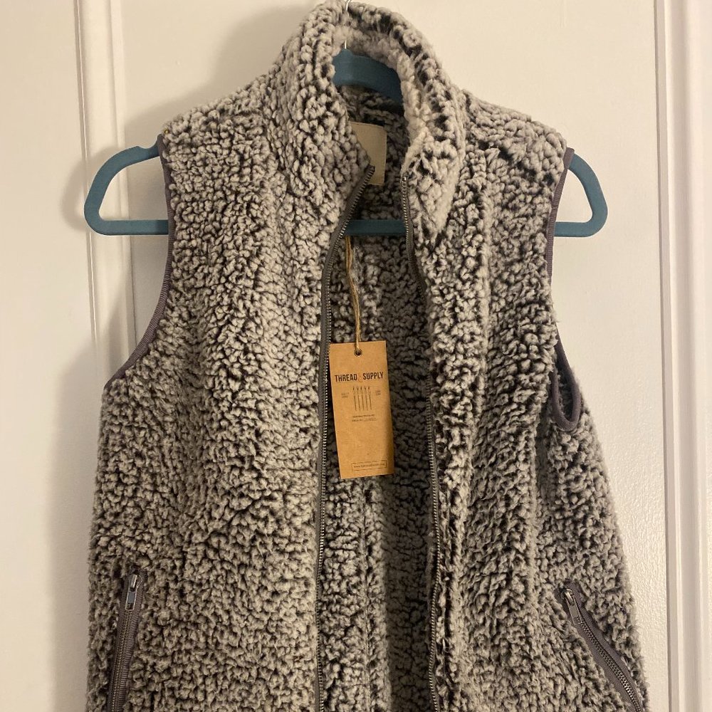 Thread & Supply Grey Sherpa Vest